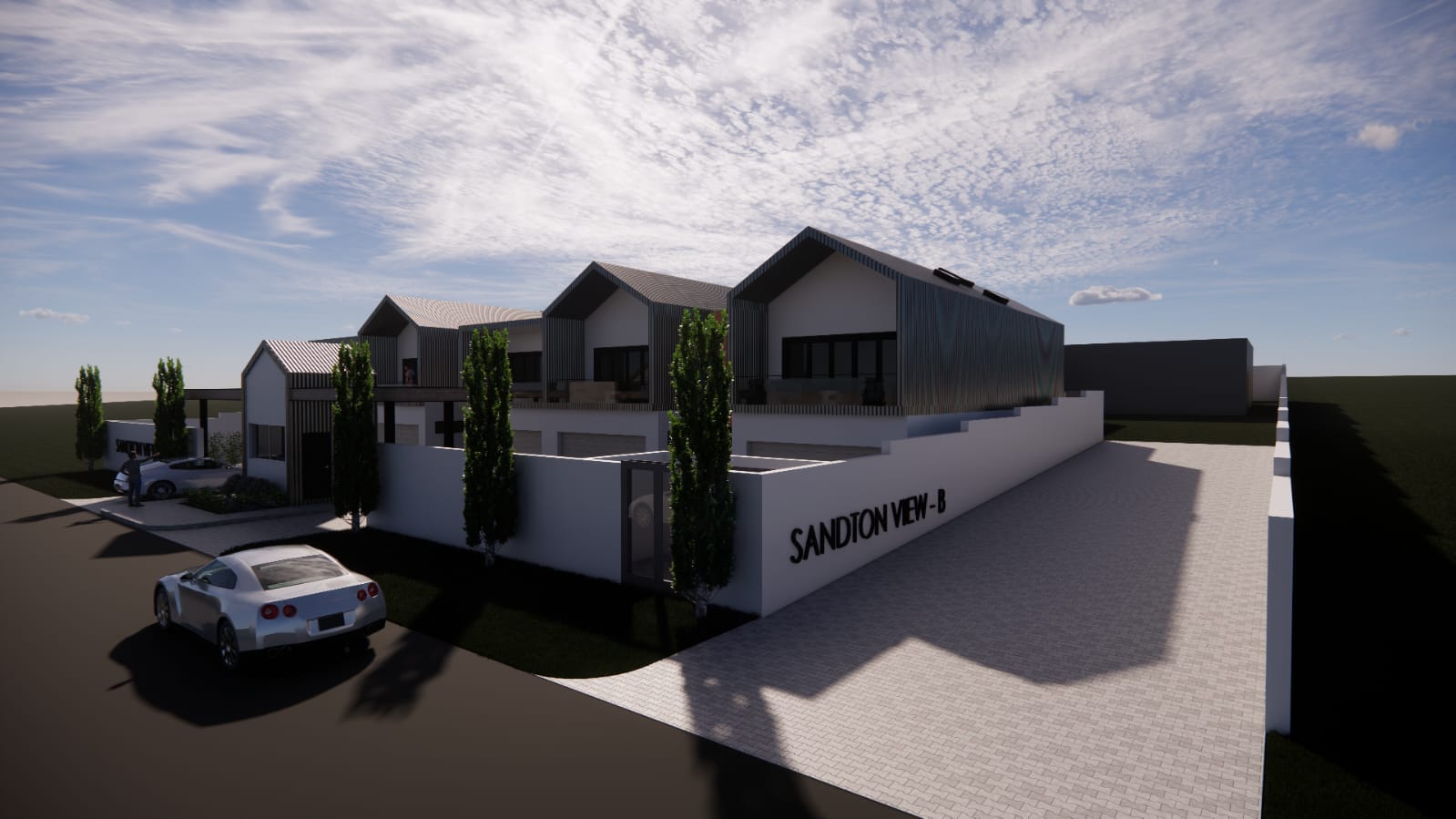 Sandton View B — Street Approach