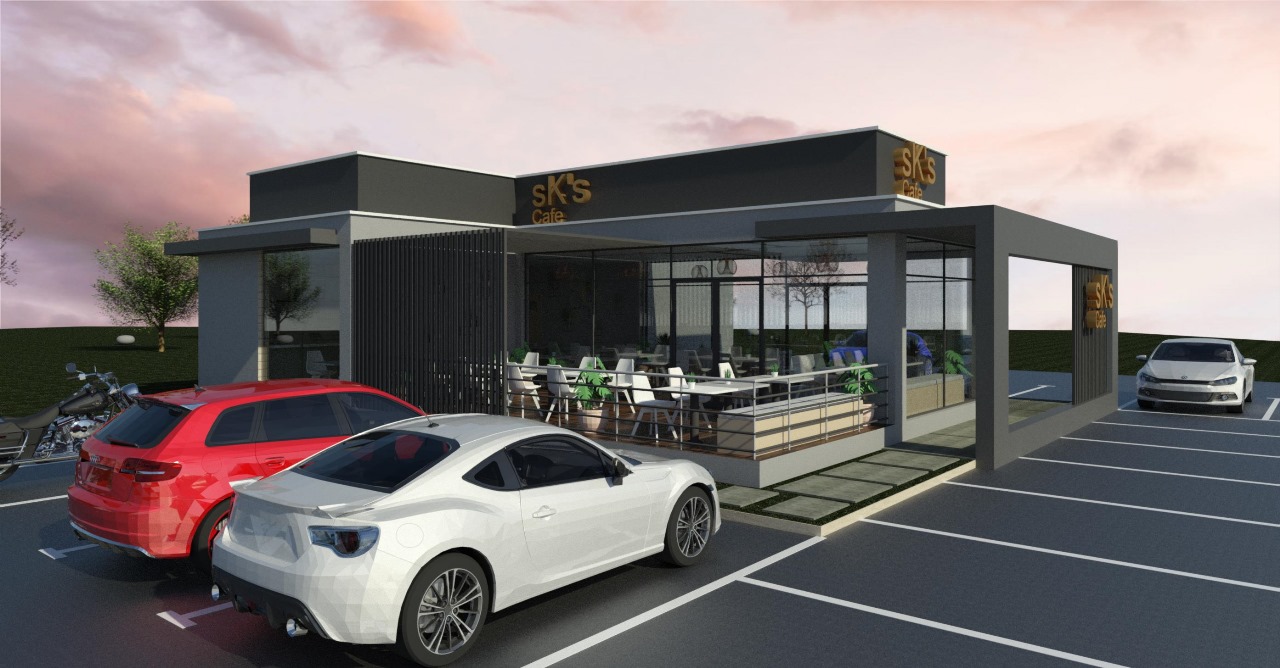 Industrial Chic Cafe Interior